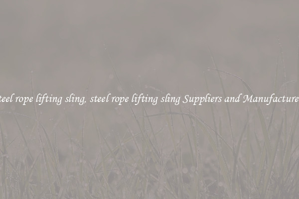 steel rope lifting sling, steel rope lifting sling Suppliers and Manufacturers