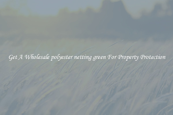 Get A Wholesale polyester netting green For Property Protection