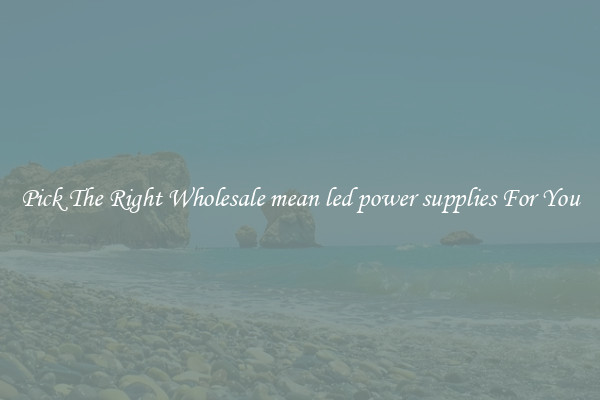 Pick The Right Wholesale mean led power supplies For You