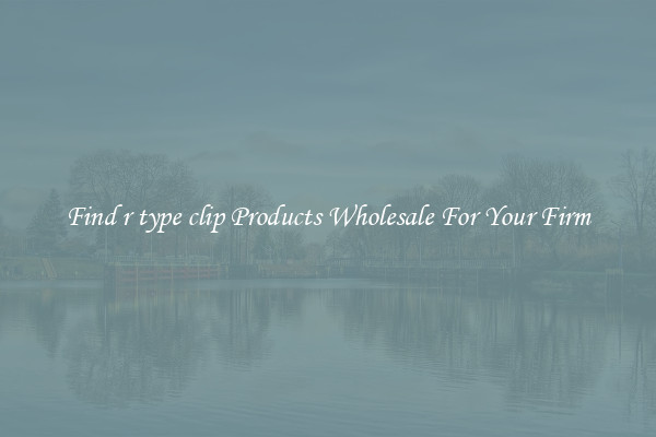 Find r type clip Products Wholesale For Your Firm