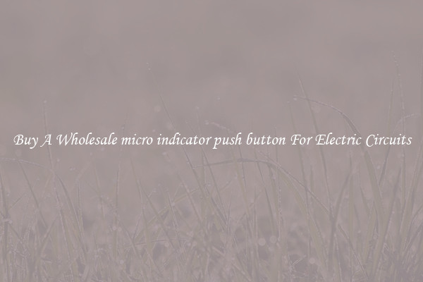 Buy A Wholesale micro indicator push button For Electric Circuits